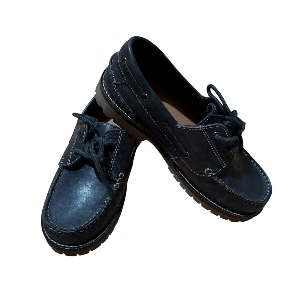 Zara Black Dress Shoes Paraboot Loafers Lace Up Boys Size 33/2